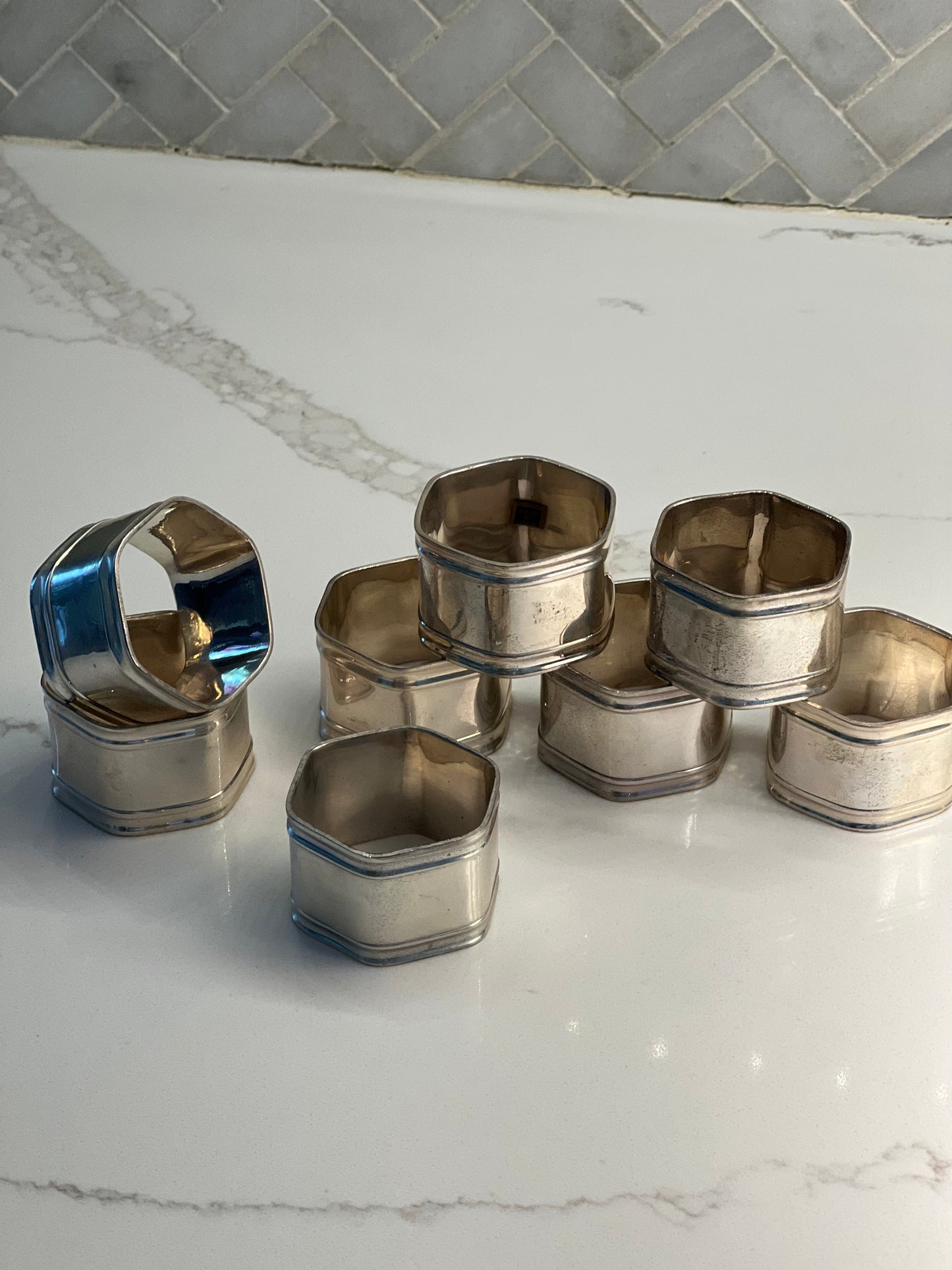 Silver Napkin Rings - Set of 8
