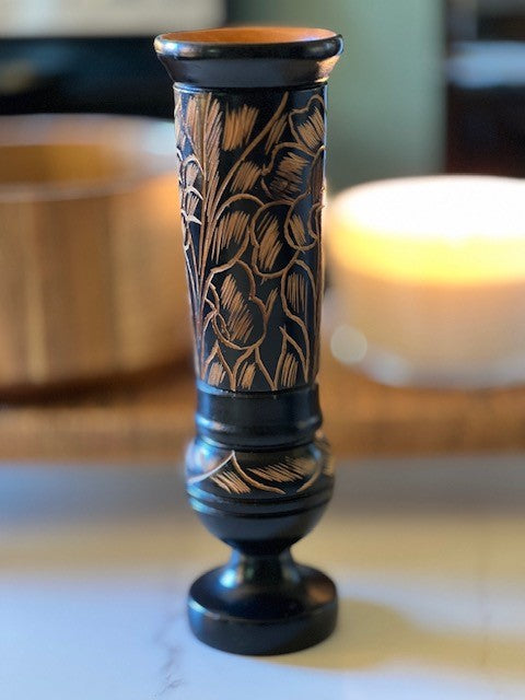 Hand Carved Decorative Wooden Vase