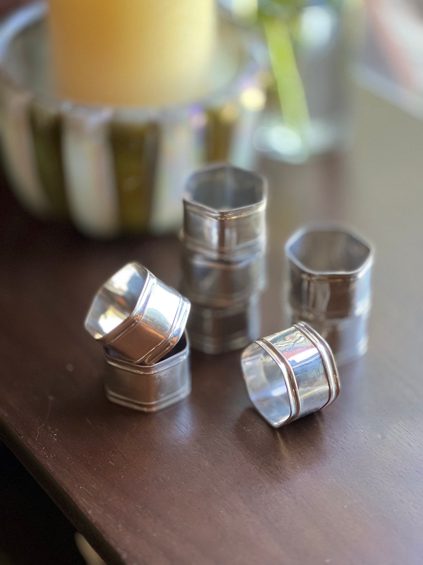 Silver Napkin Rings - Set of 8