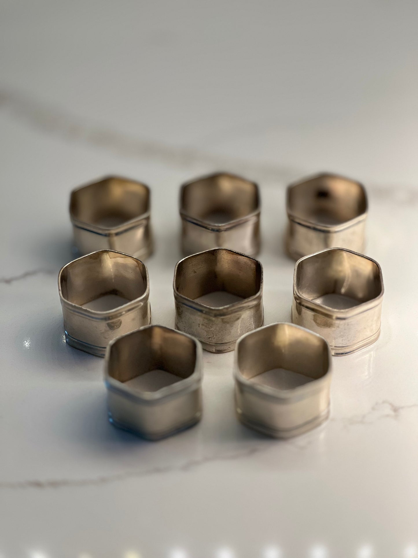 Silver Napkin Rings - Set of 8