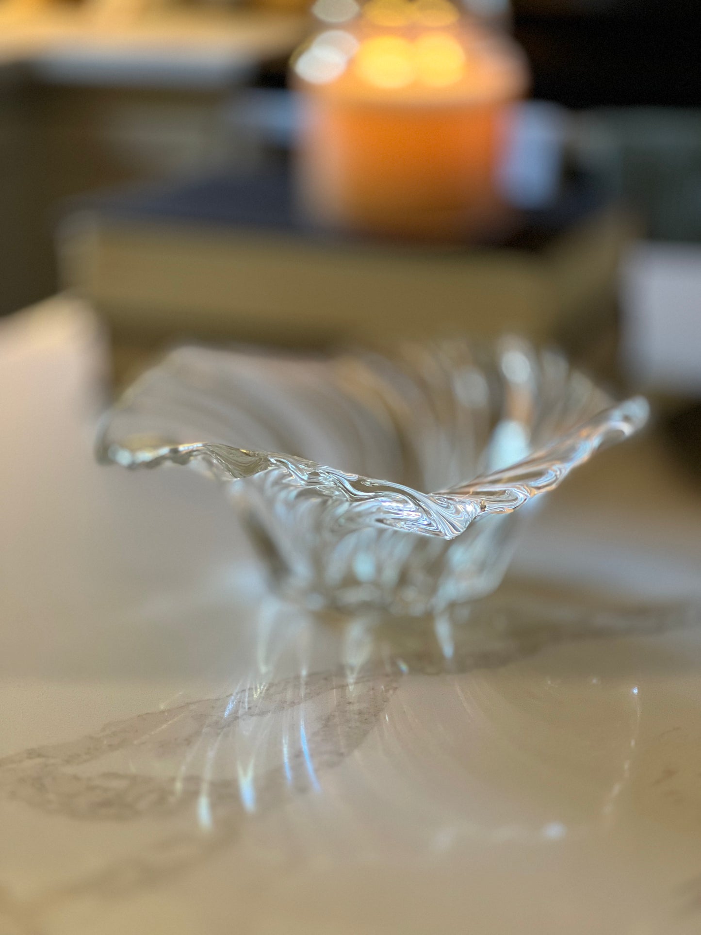 Vintage Crystal Mikasa Swirl Bowl