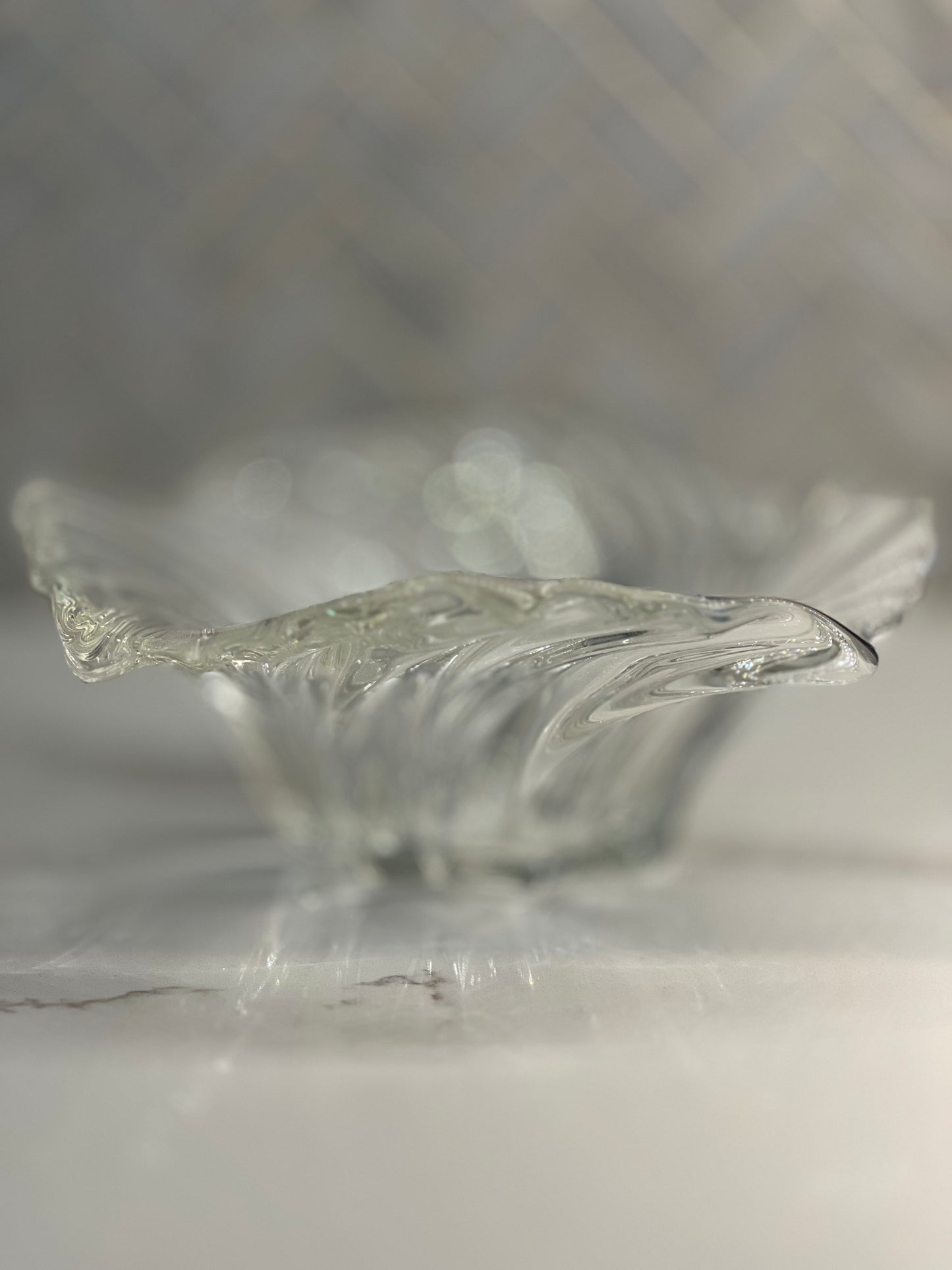 Vintage Crystal Mikasa Swirl Bowl