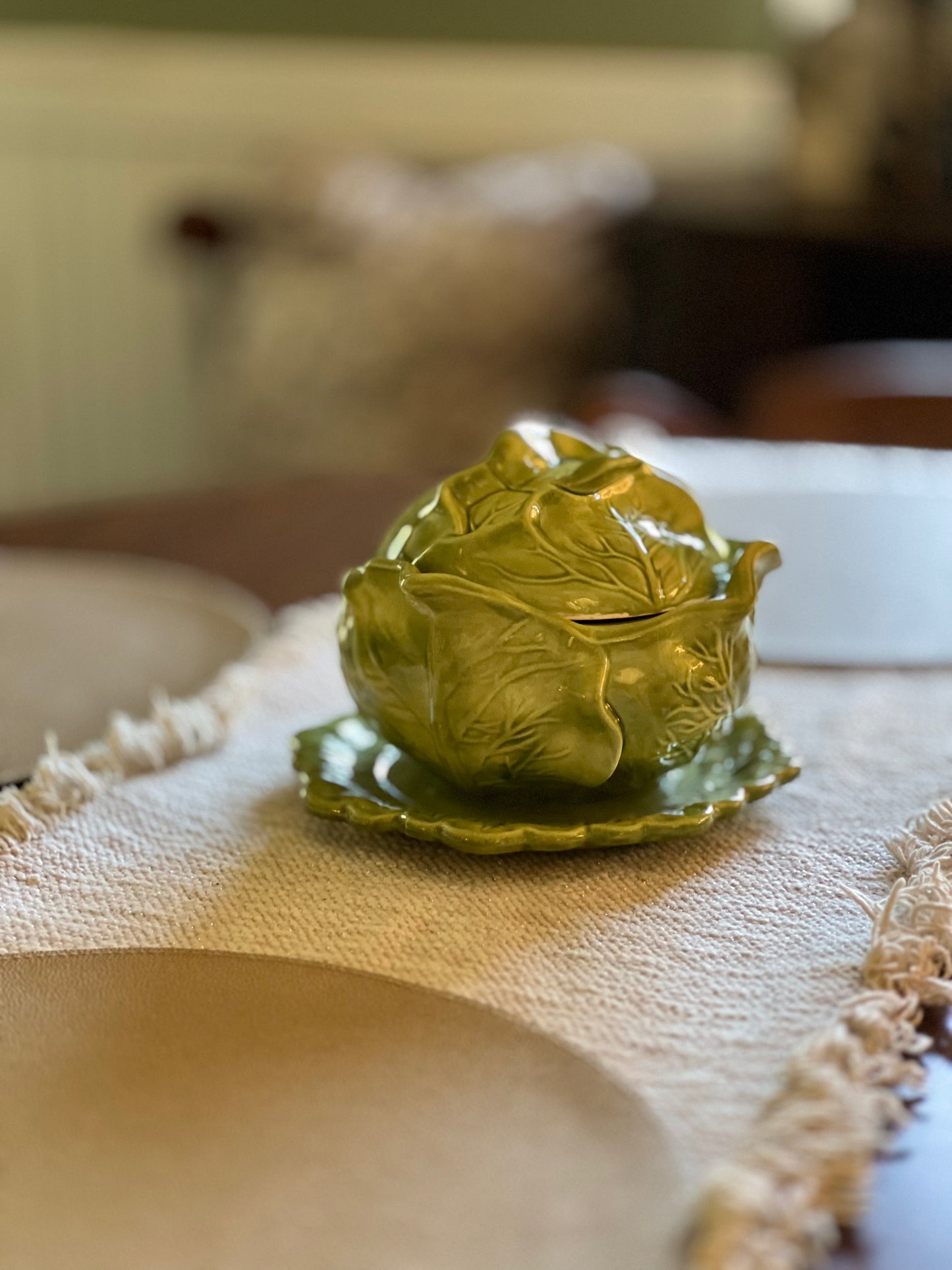 Vintage 1987 Holland Mold Cabbage Serving Bowl Set