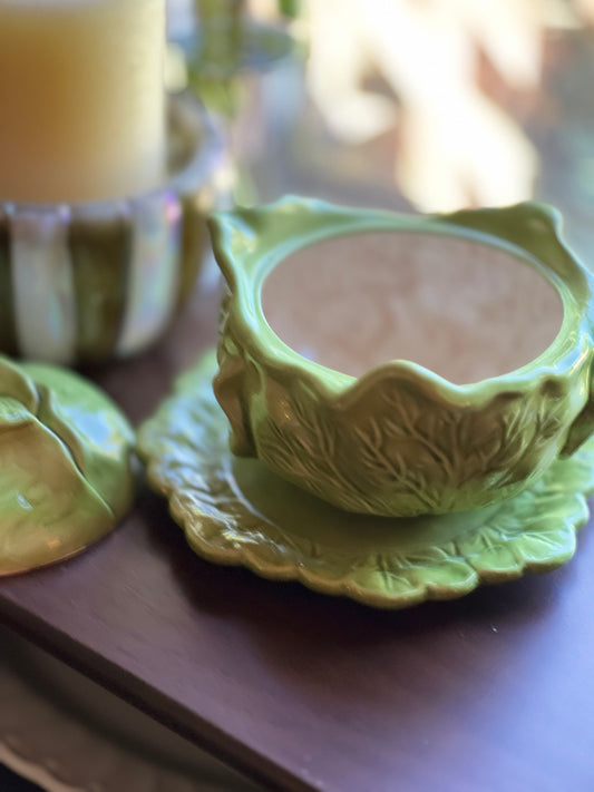 Vintage 1987 Holland Mold Cabbage Serving Bowl Set