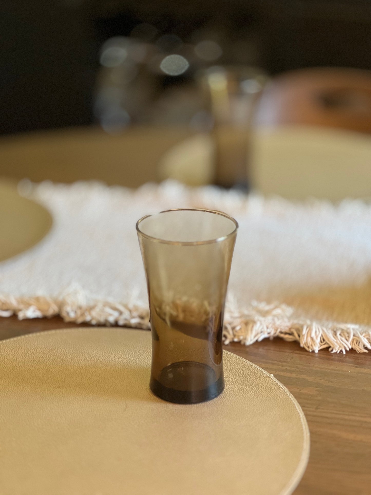 Vintage Mid Century Modern Style Anchor Hocking Linden Mocha Tumbler (Set of 2)