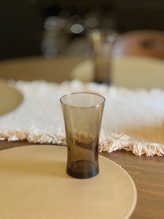 Vintage Mid Century Modern Style Anchor Hocking Linden Mocha Tumbler (Set of 2)