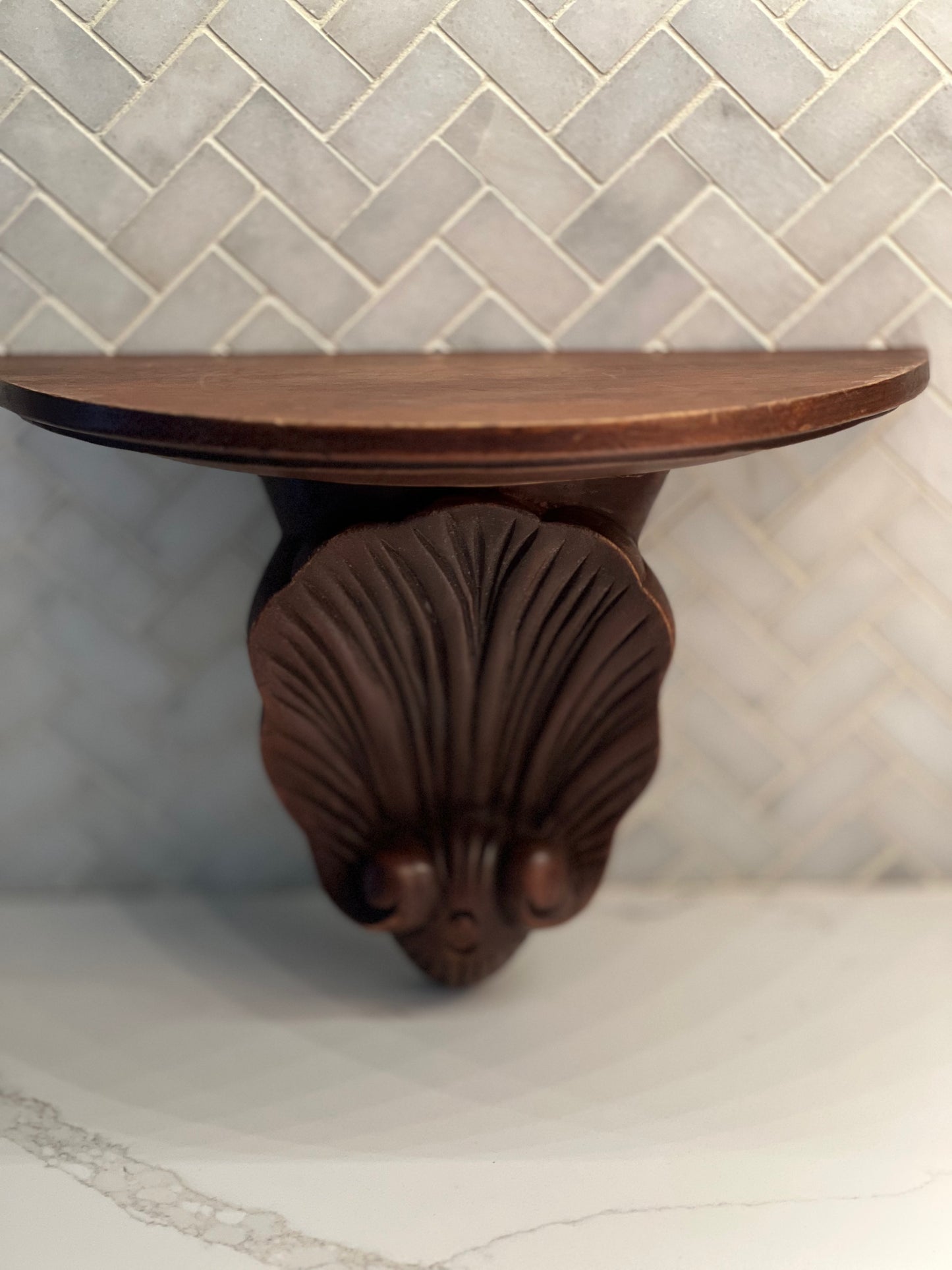 Carved Wooden Wall Shelf