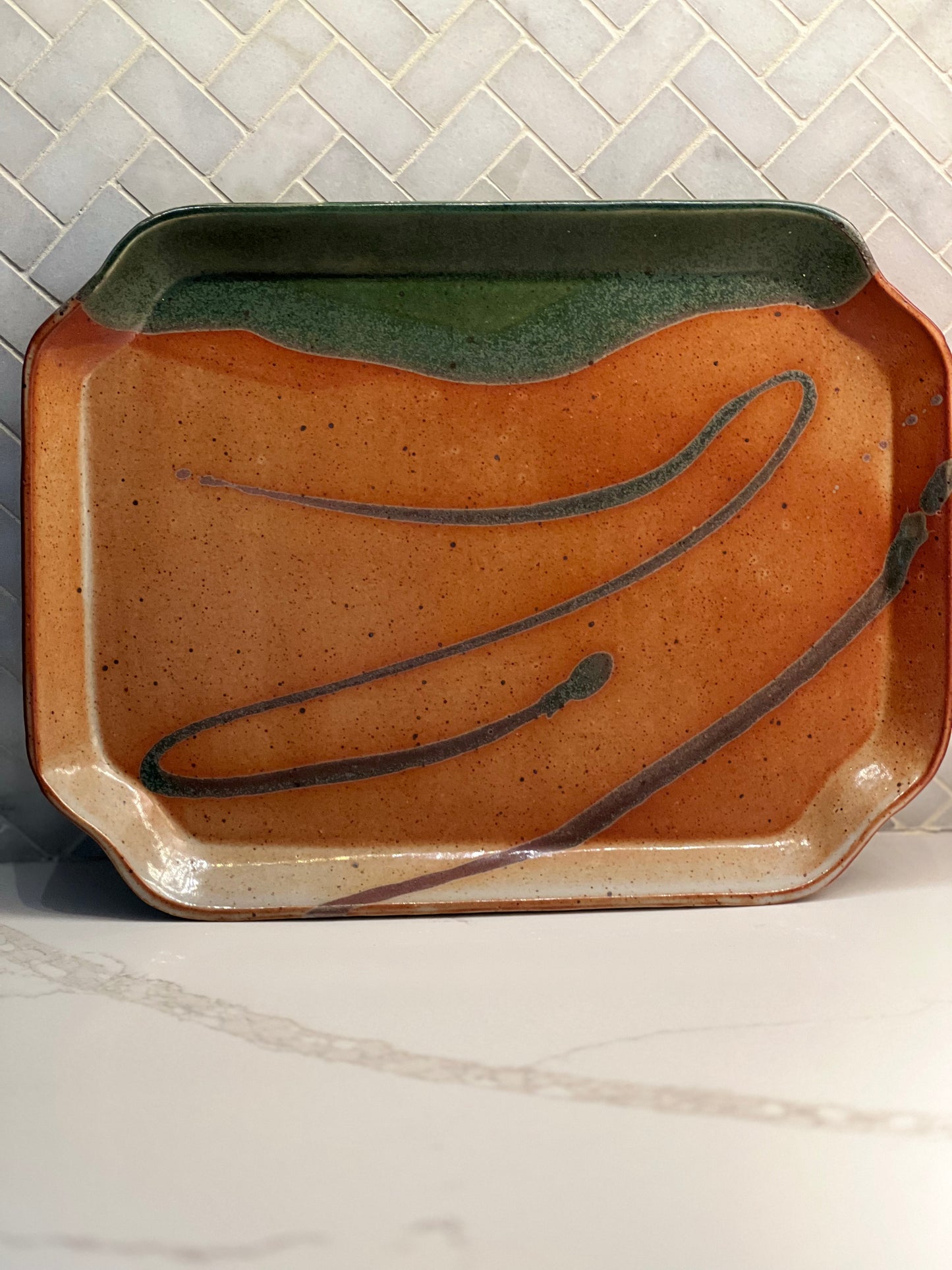Retro Ceramic Tray - Artist Signed