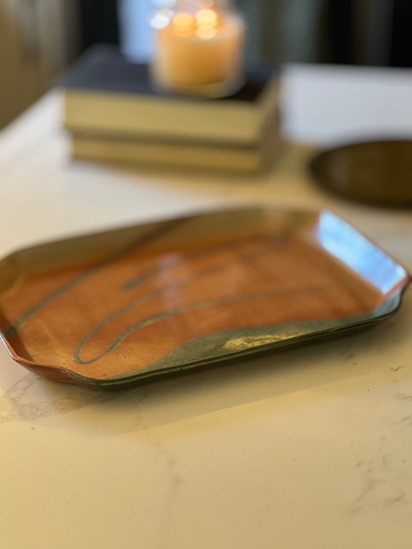 Retro Ceramic Tray - Artist Signed