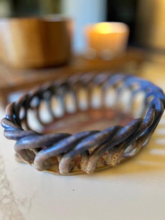 Handmade Woven Ceramic Bowl