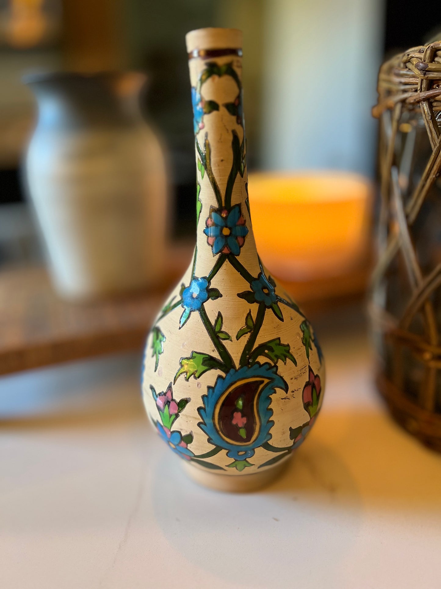 Vintage Hand Painted Persian Vase