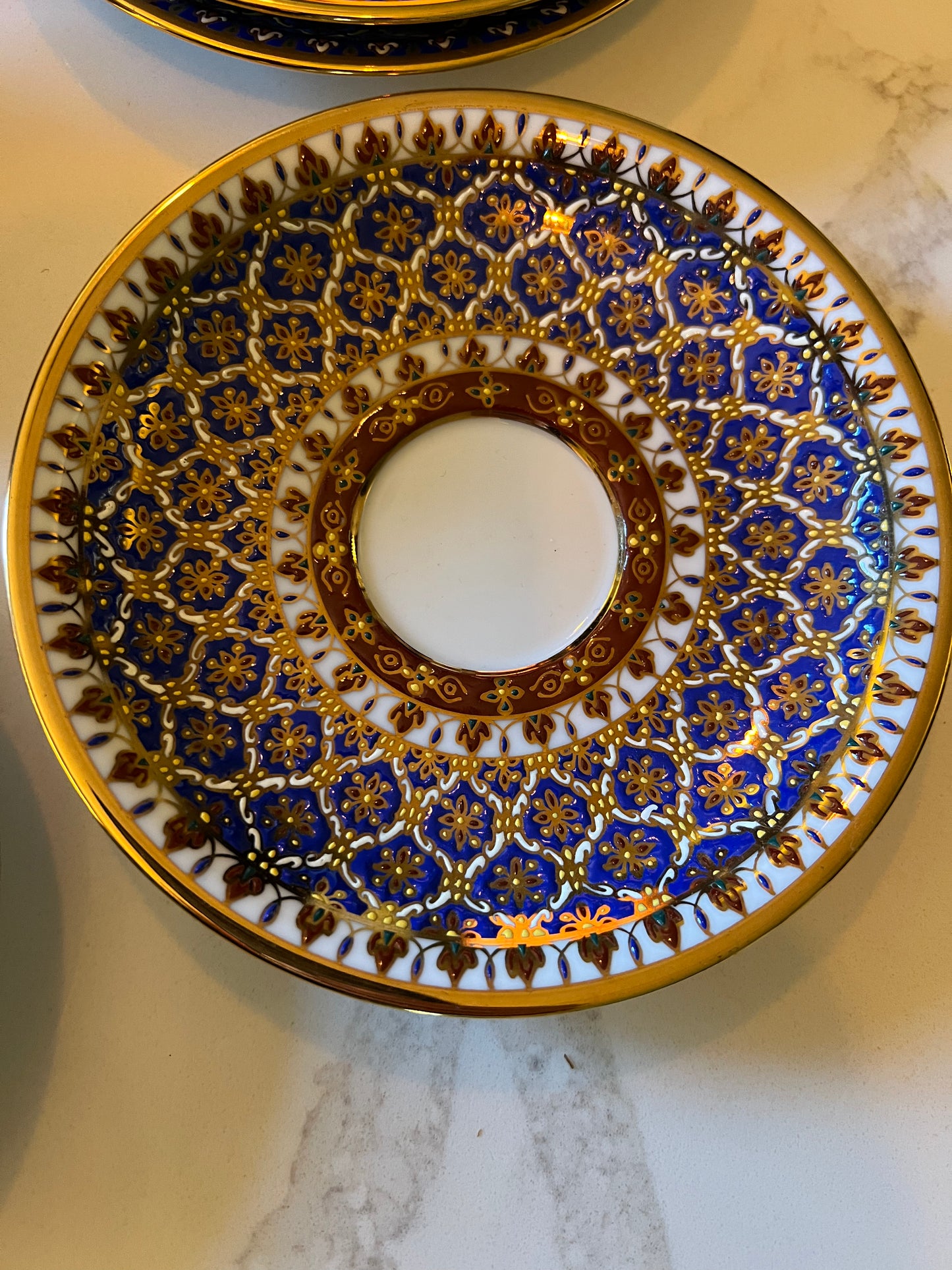 Narai Phand Thai Hand Painted Gilded Benjarong Porcelain Tea Set - Set of 4