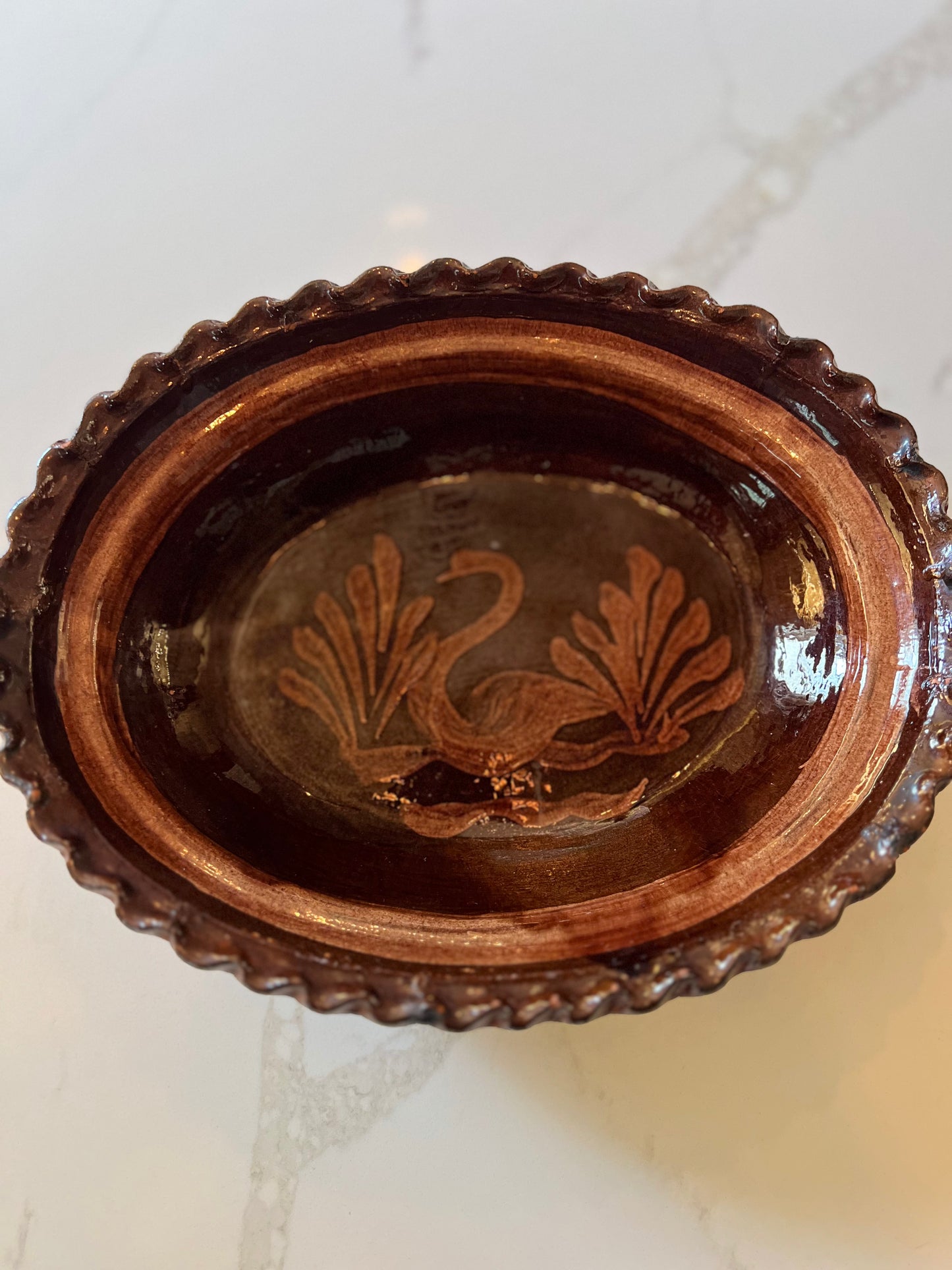 Vintage Hand Made Hand Painted Mexican Pottery Dish