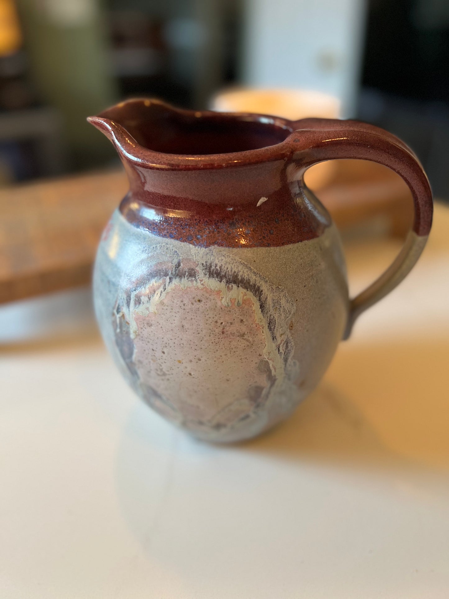 Vintage Rustic Handmade and Signed Ceramic Pitcher