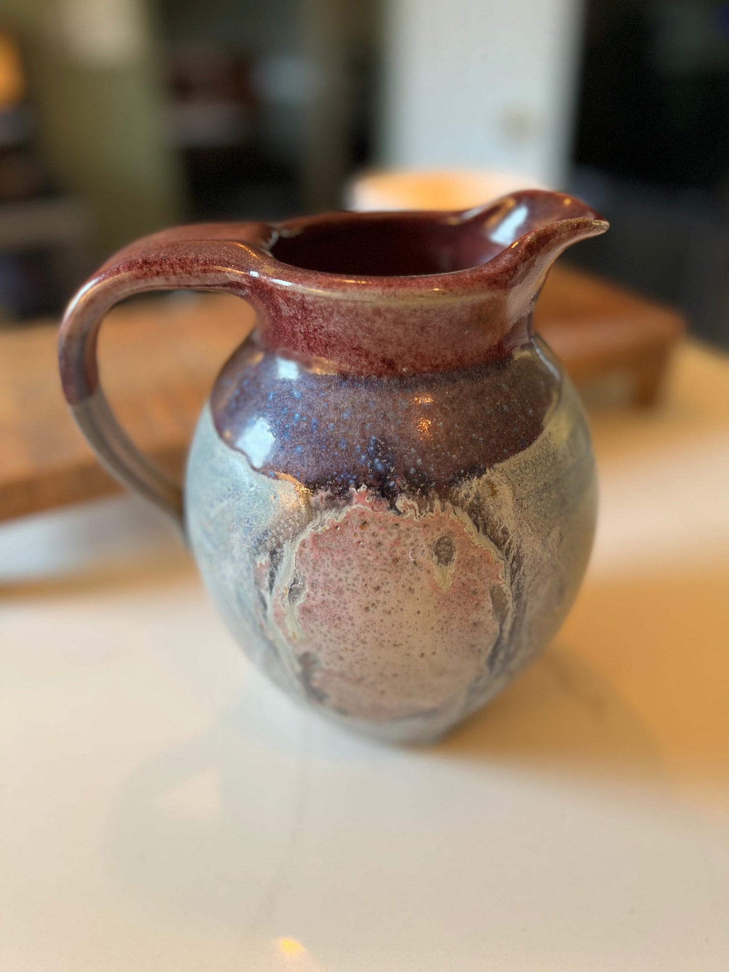 Vintage Rustic Handmade and Signed Ceramic Pitcher