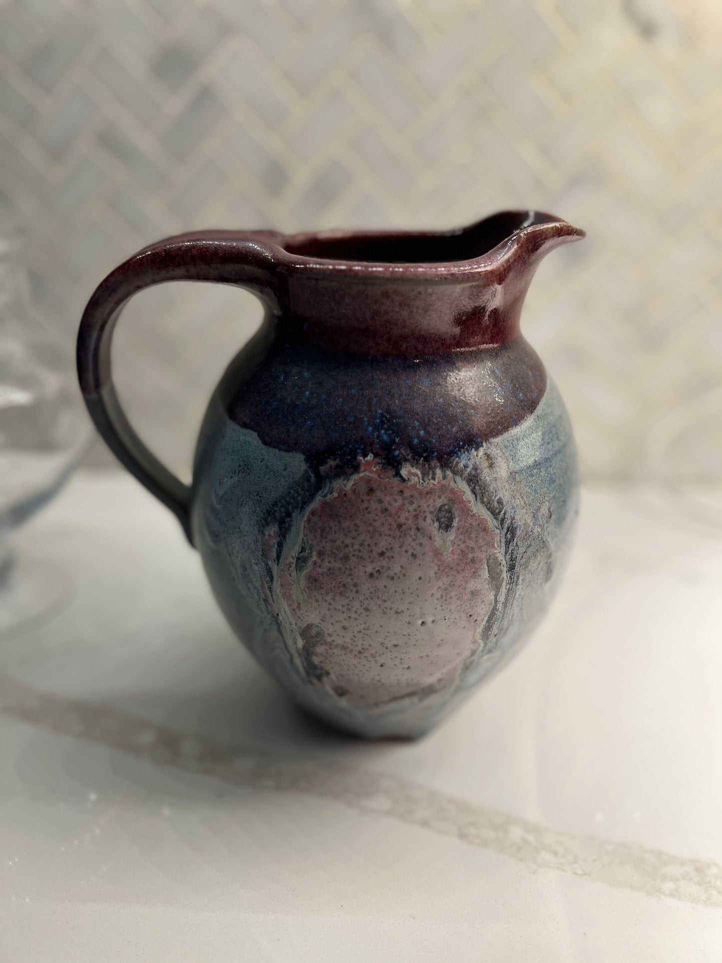 Vintage Rustic Handmade and Signed Ceramic Pitcher