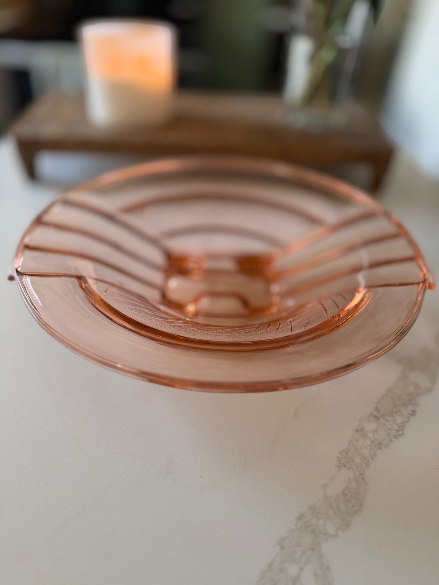 Vintage Walther & Sohne Orient Pink Glass Bowl