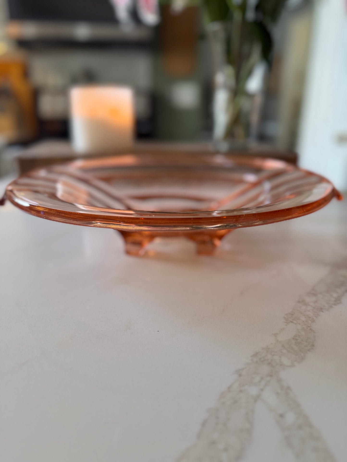 Vintage Walther & Sohne Orient Pink Glass Bowl