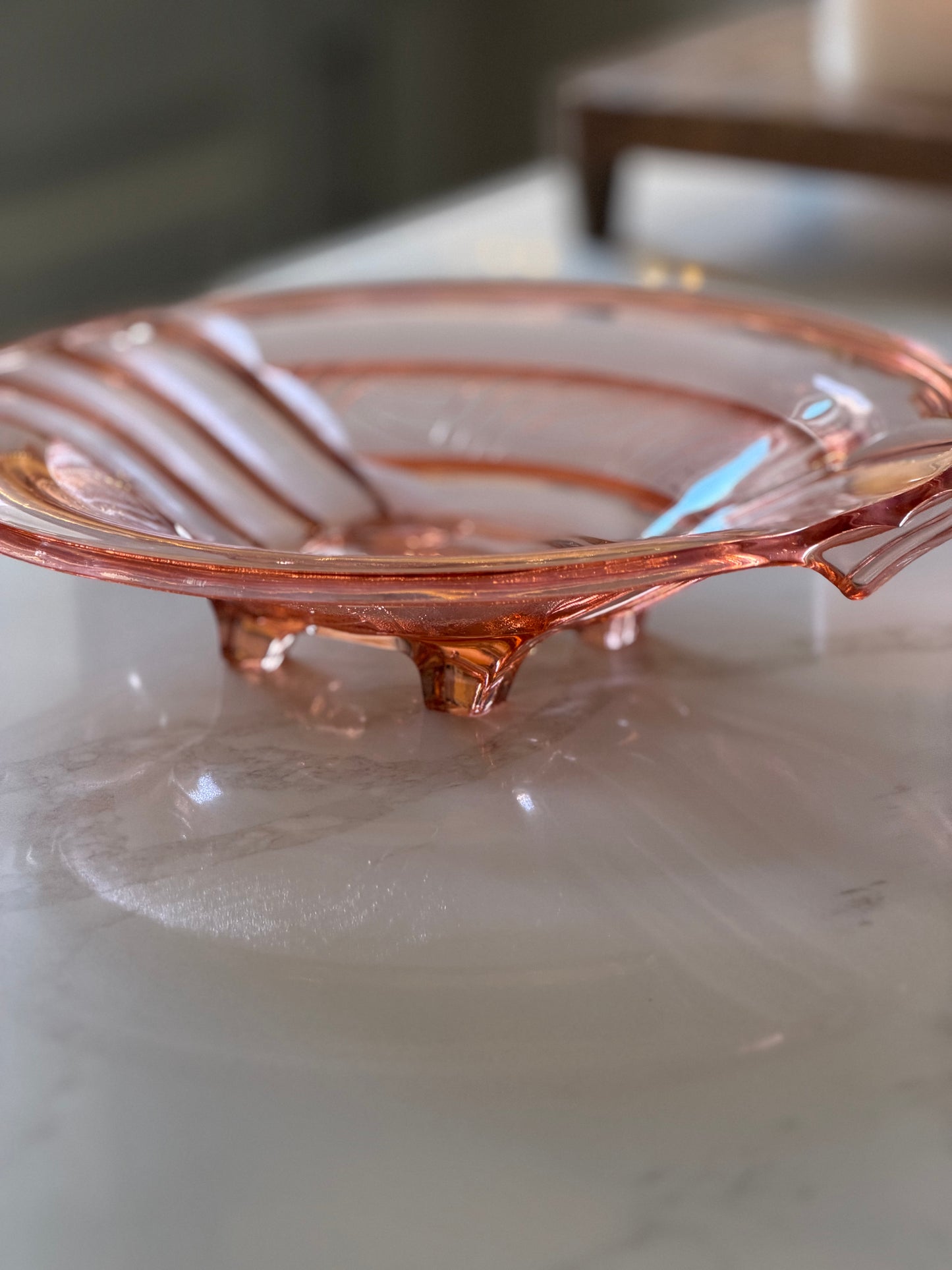 Vintage Walther & Sohne Orient Pink Glass Bowl