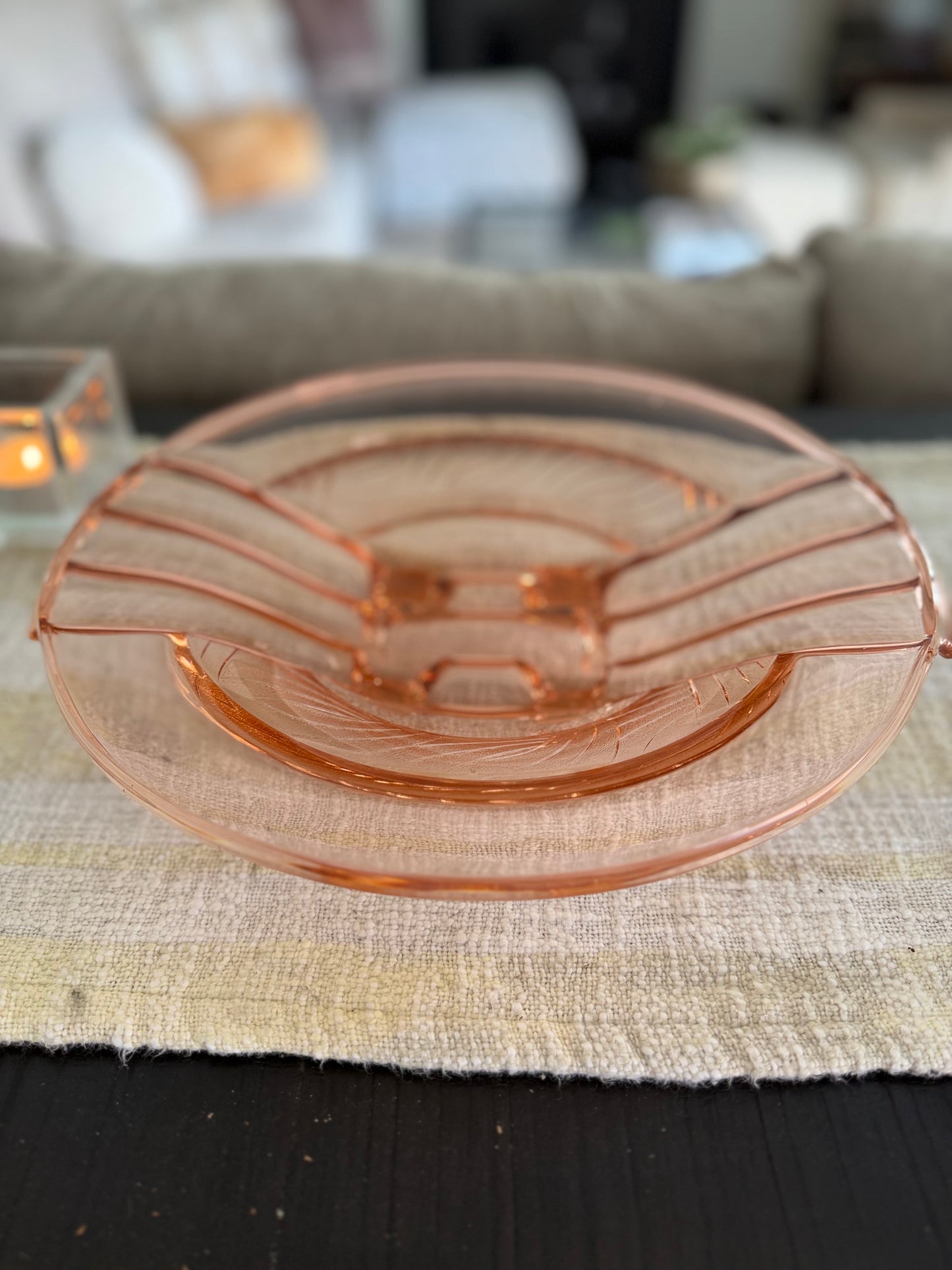 Vintage Walther & Sohne Orient Pink Glass Bowl