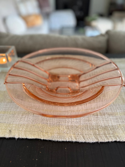 Vintage Walther & Sohne Orient Pink Glass Bowl
