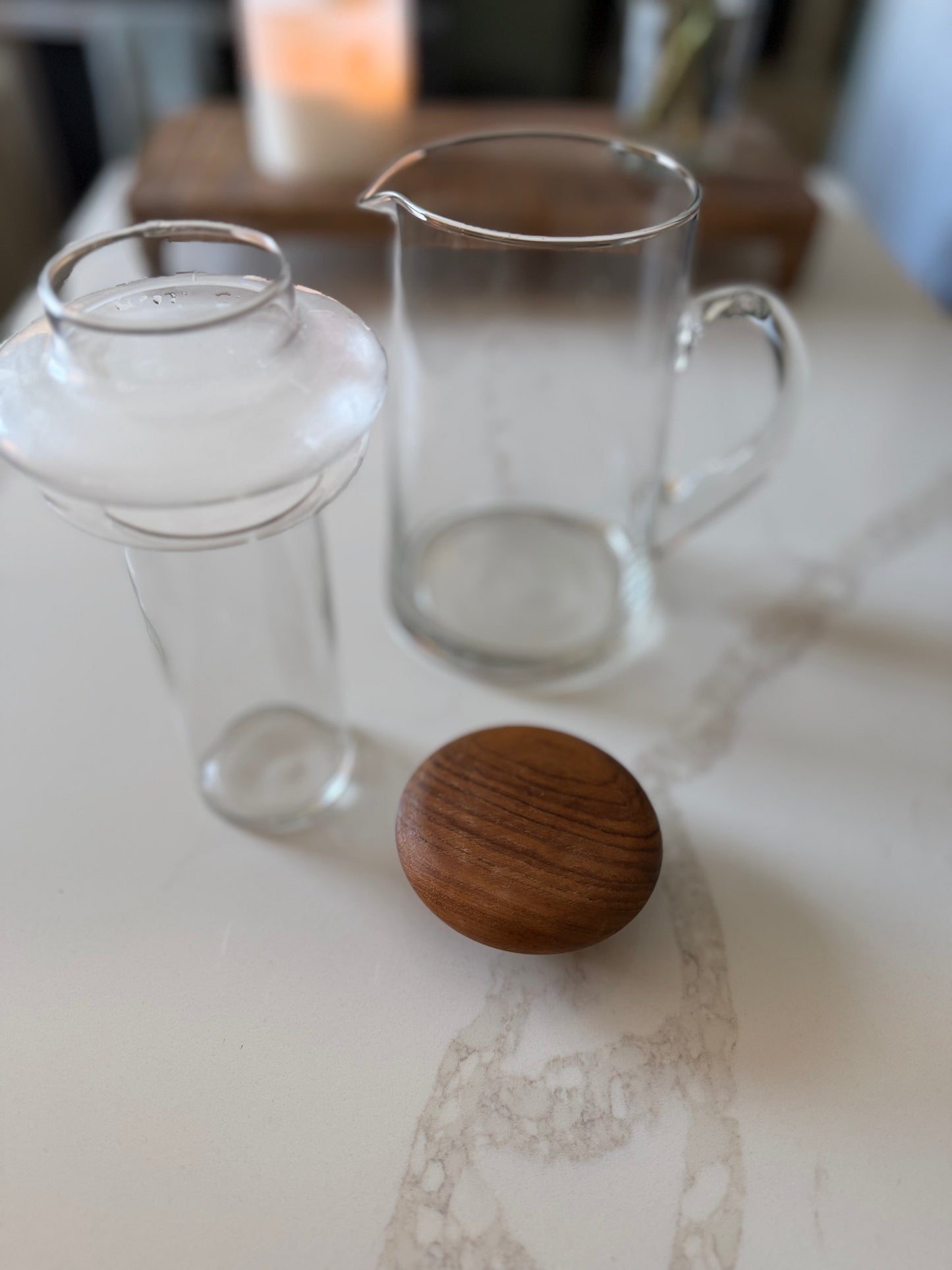 Vintage Windsome Wood Cooling Pitcher With Teak Lid