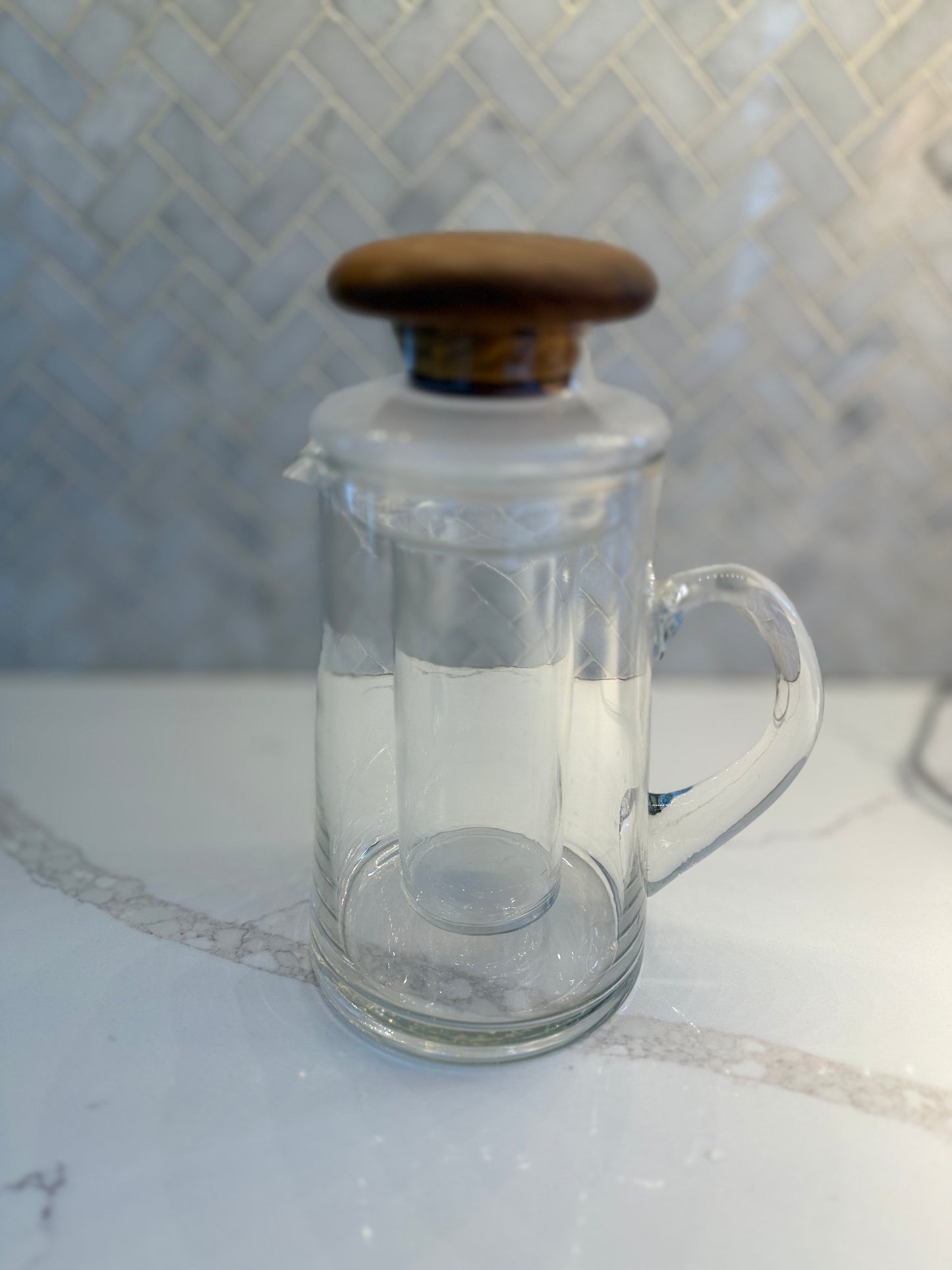 Vintage Windsome Wood Cooling Pitcher With Teak Lid