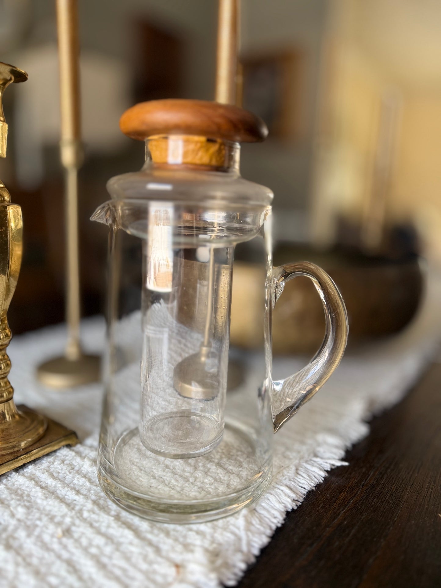 Vintage Windsome Wood Cooling Pitcher With Teak Lid