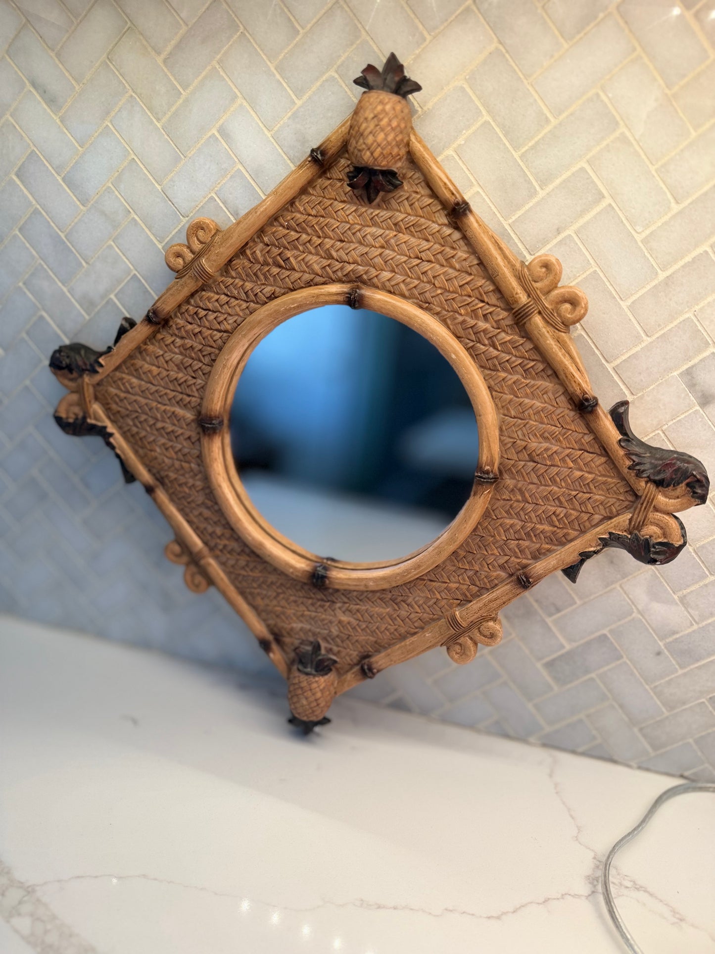 Vintage Regency Faux Pineapple Mirror