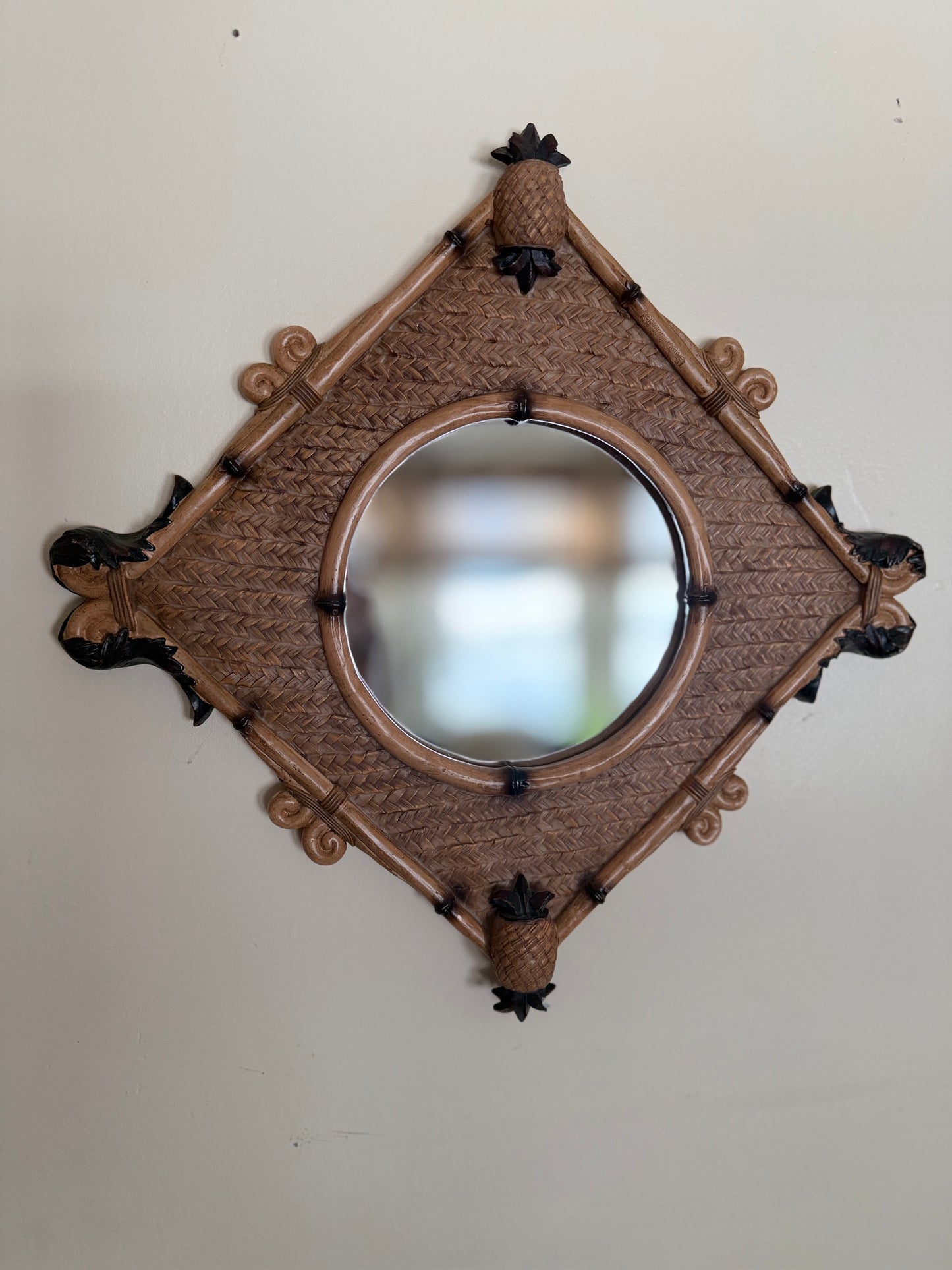 Vintage Regency Faux Pineapple Mirror