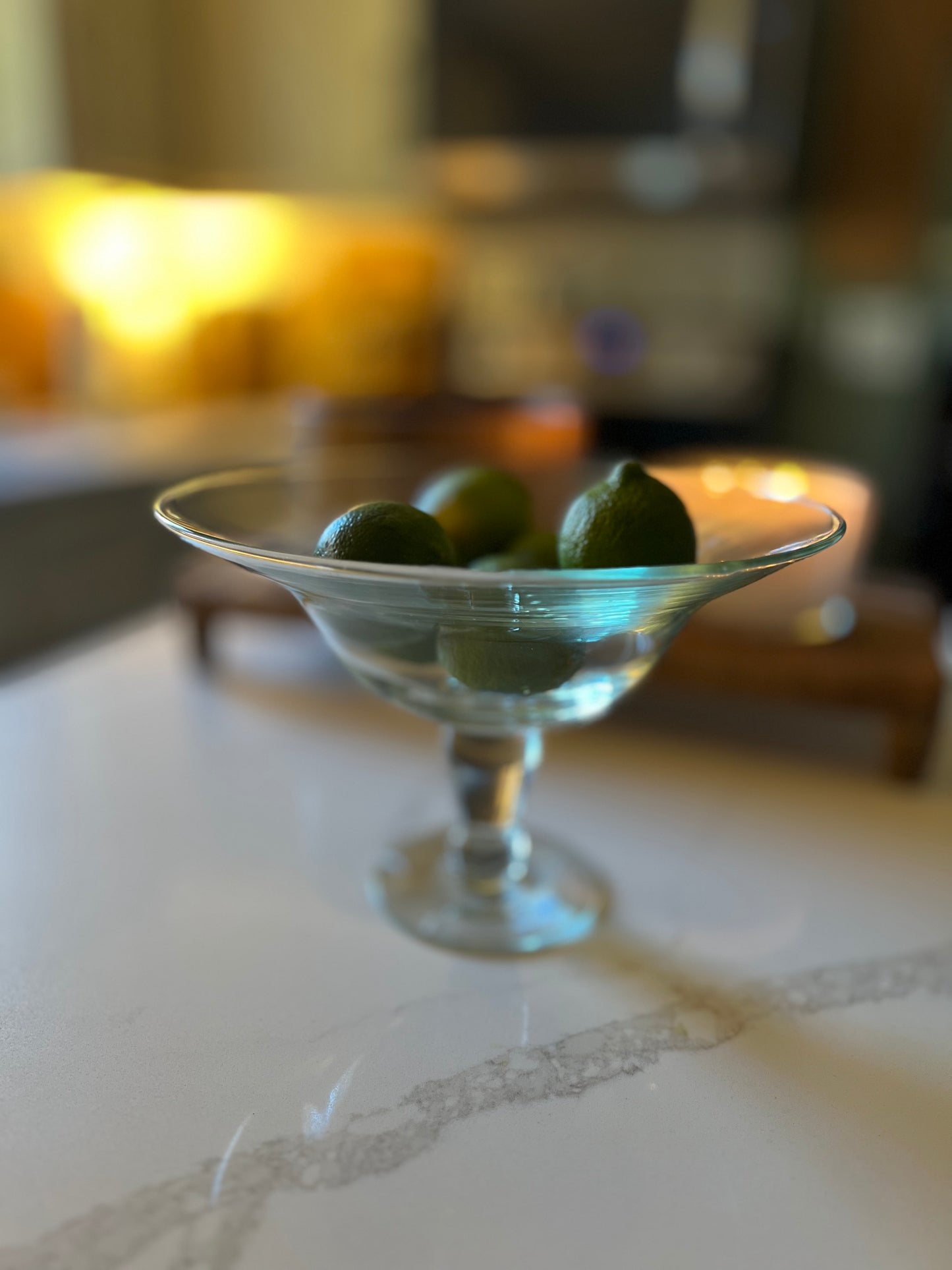 Hand Blown Simon Pearce Style Pedestal Bowl