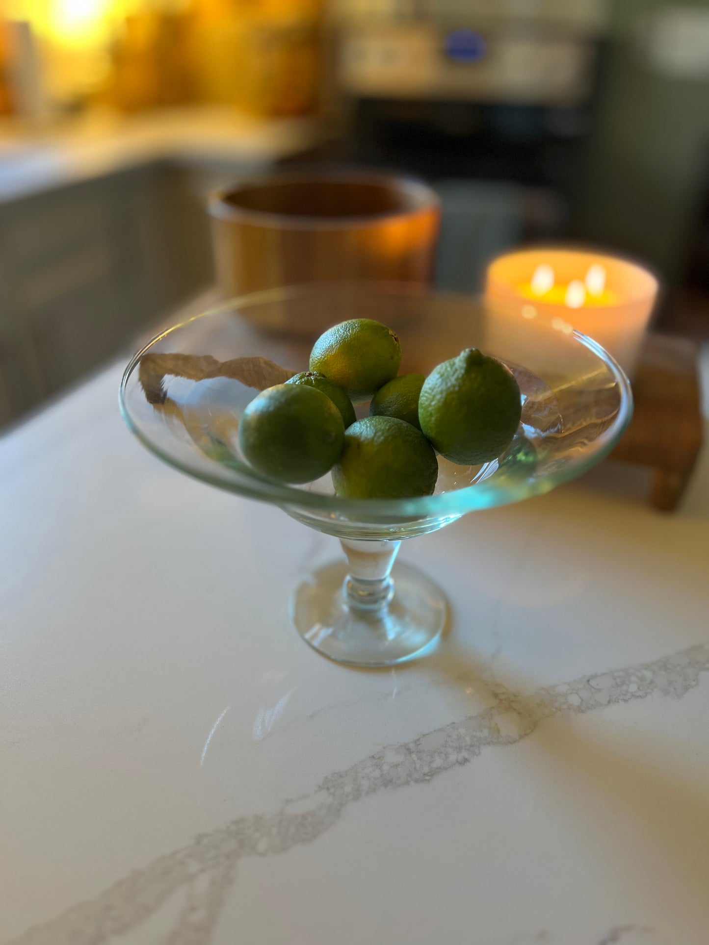 Hand Blown Simon Pearce Style Pedestal Bowl