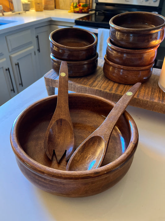 Teakwood Salad Bowl Set