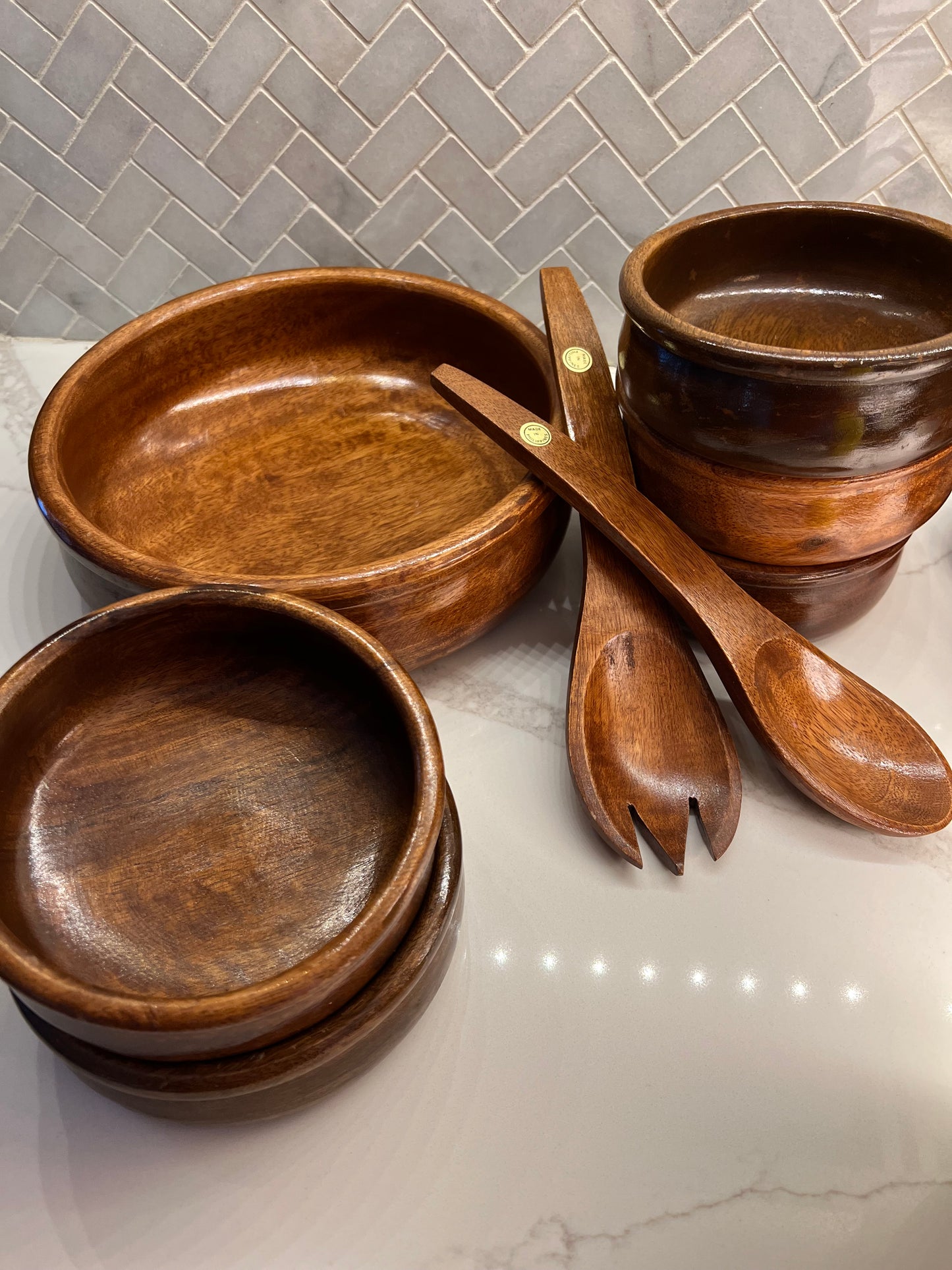 Teakwood Salad Bowl Set