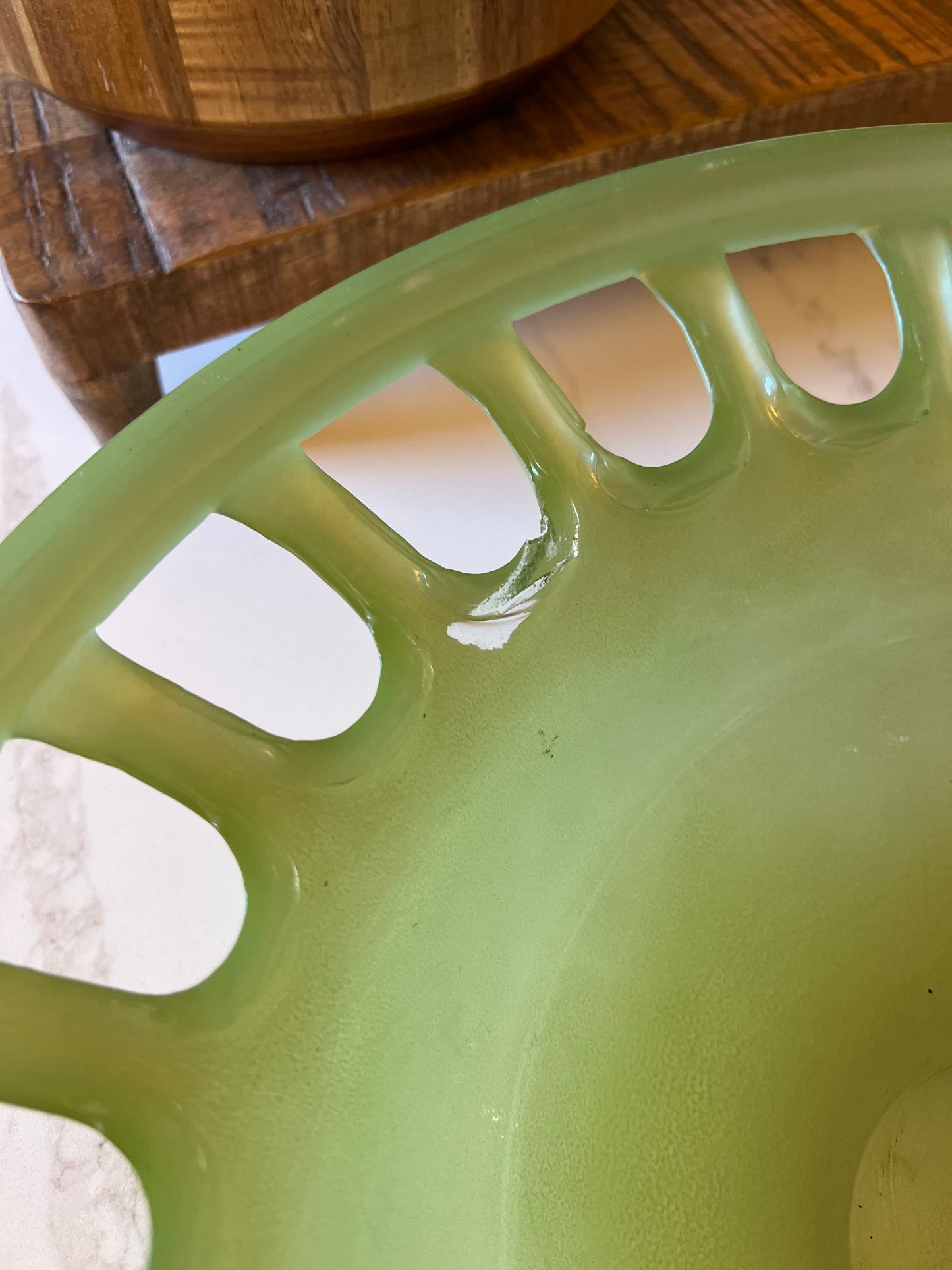 Vintage Mint Green Art Deco Style Glass Bowl (as is)