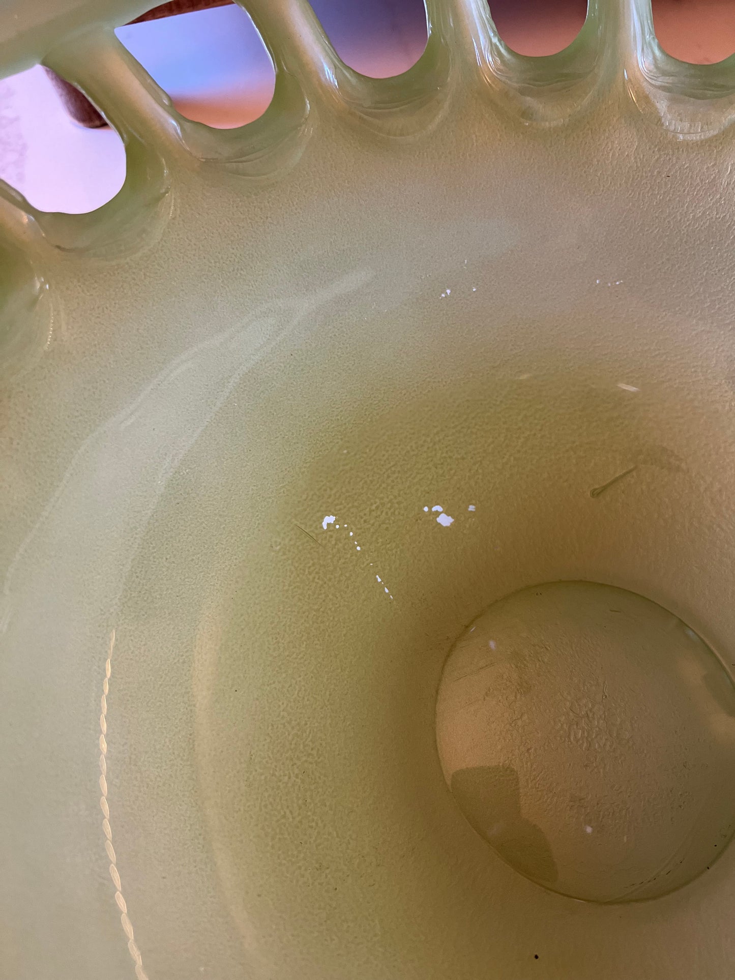 Vintage Mint Green Art Deco Style Glass Bowl (as is)