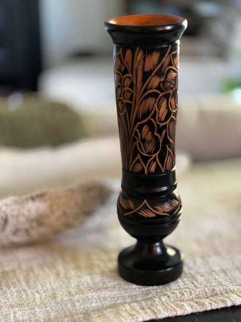 Hand Carved Decorative Wooden Vase