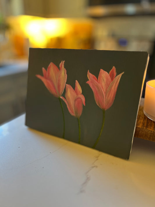 Pink Tulip Canvas Painting