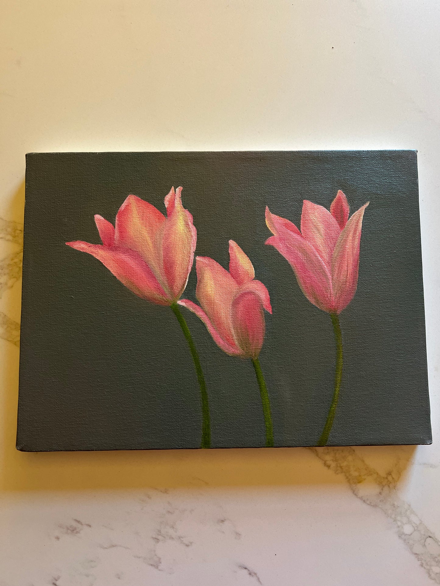 Pink Tulip Canvas Painting
